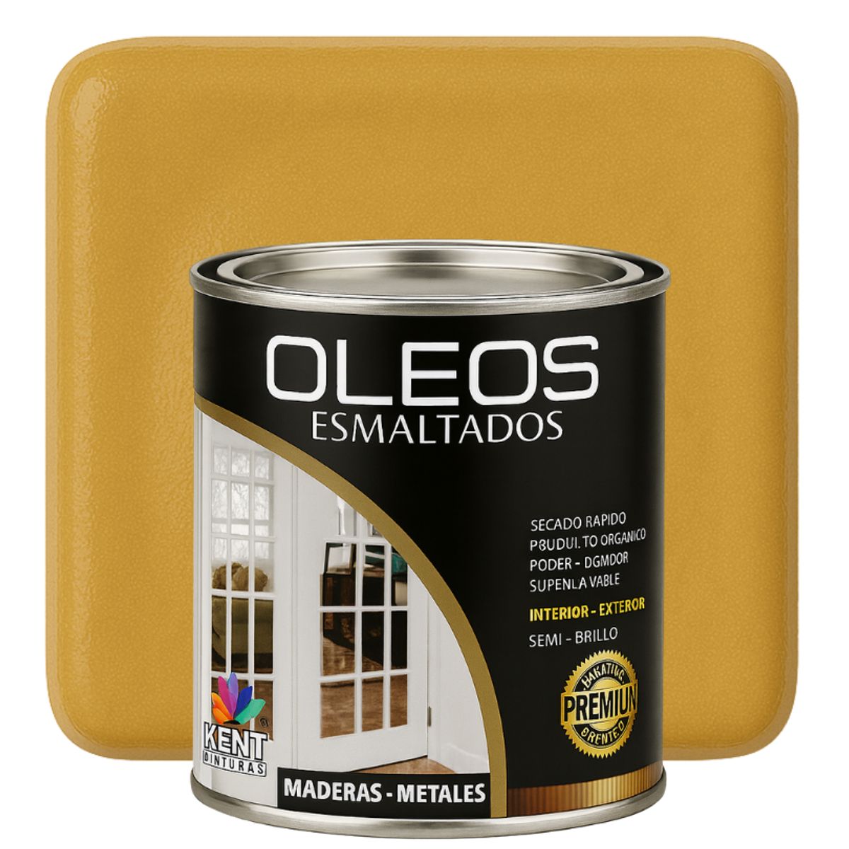 OLEO ESMALTADO PREMIUM - MULTISUPERFICIES - CUARTO GALON AMARILLO SIENA, marca KENT - Foto Principal