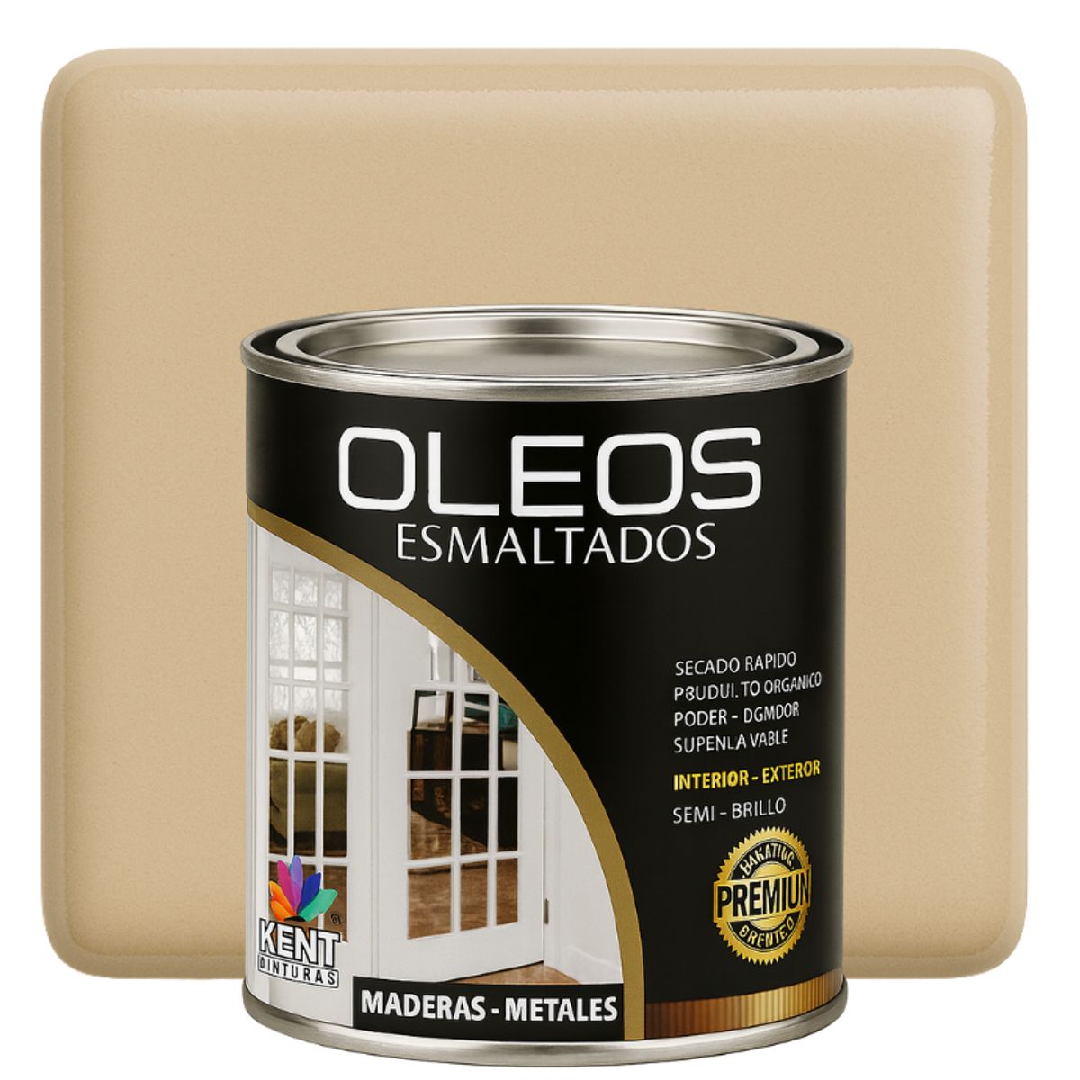KENT - OLEO ESMALTADO PREMIUM - MULTISUPERFICIES - CUARTO GALON BEIGE NATURAL