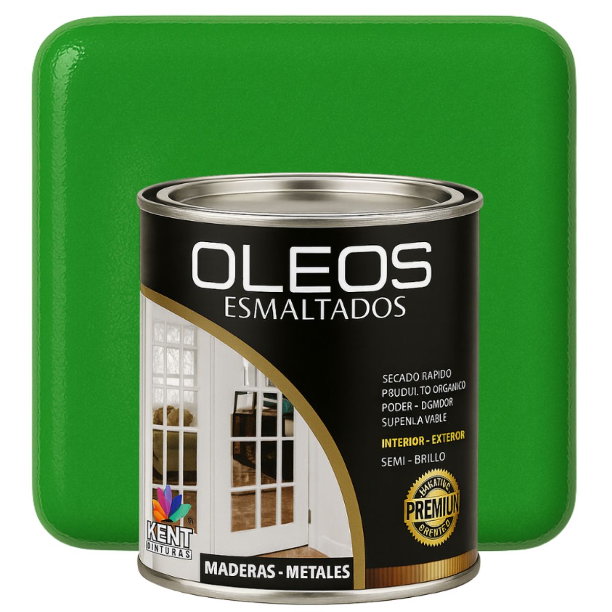 KENT - OLEO ESMALTADO PREMIUM - MULTISUPERFICIES - CUARTO GALON VERDE MANZANA