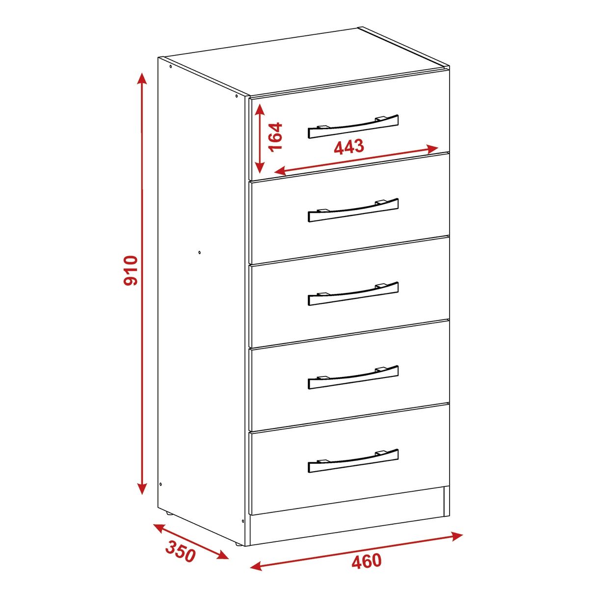 ALTAVISION - Cómoda Savana 5 Cajones Altavision