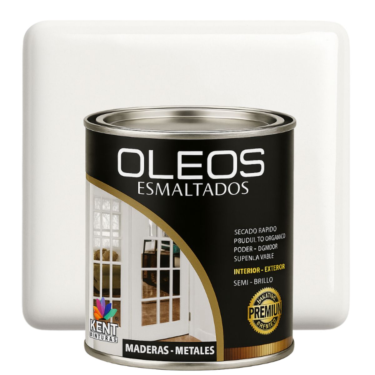 KENT - OLEO ESMALTADO PREMIUM - MULTISUPERFICIES - OCTAVO GALON BLANCO PERFECTO