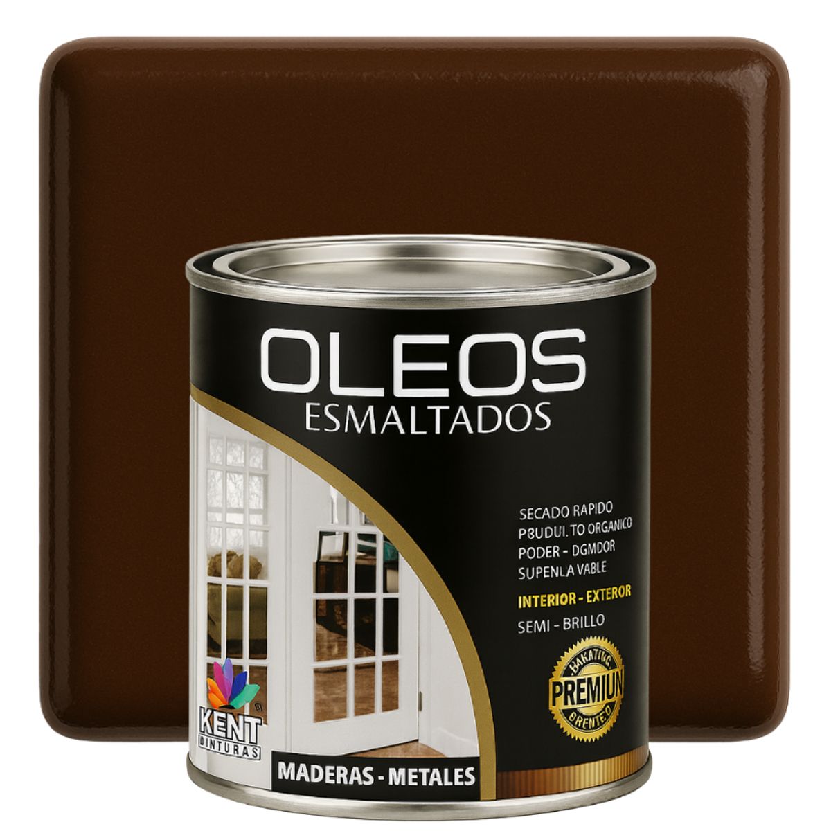 KENT - OLEO ESMALTADO PREMIUM - MULTISUPERFICIES - OCTAVO GALON NOGAL MEDIO
