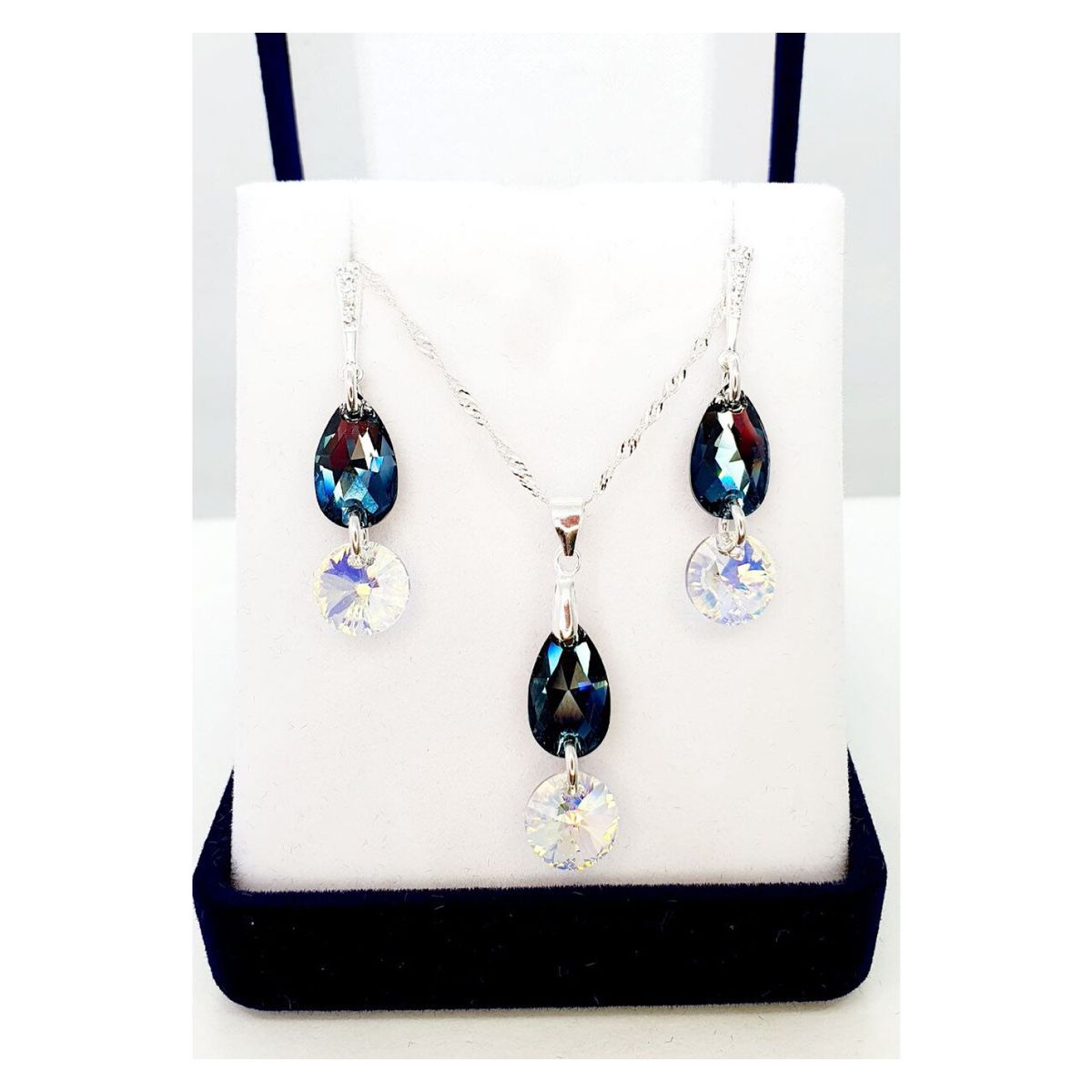 JOYAS MONTERO - Conjunto Imagina Con  Swarovski Aurora Boreal.