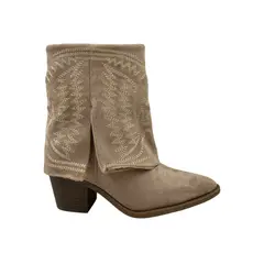 HERIEL - Bota Texana Beige Mujer
