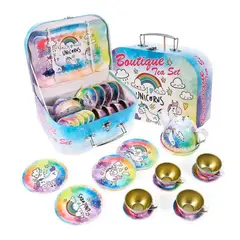 GENERICO - Set De Tacitas Unicornio Con Maleta 14 Pcs Juego De Té Niñas