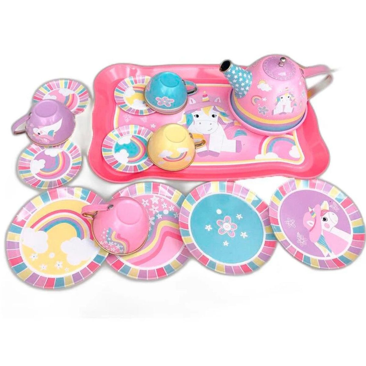 GENERICO - Set De Tacitas Unikawai 14pcs Con 16 Accesorios Juego De Té Para Niñas