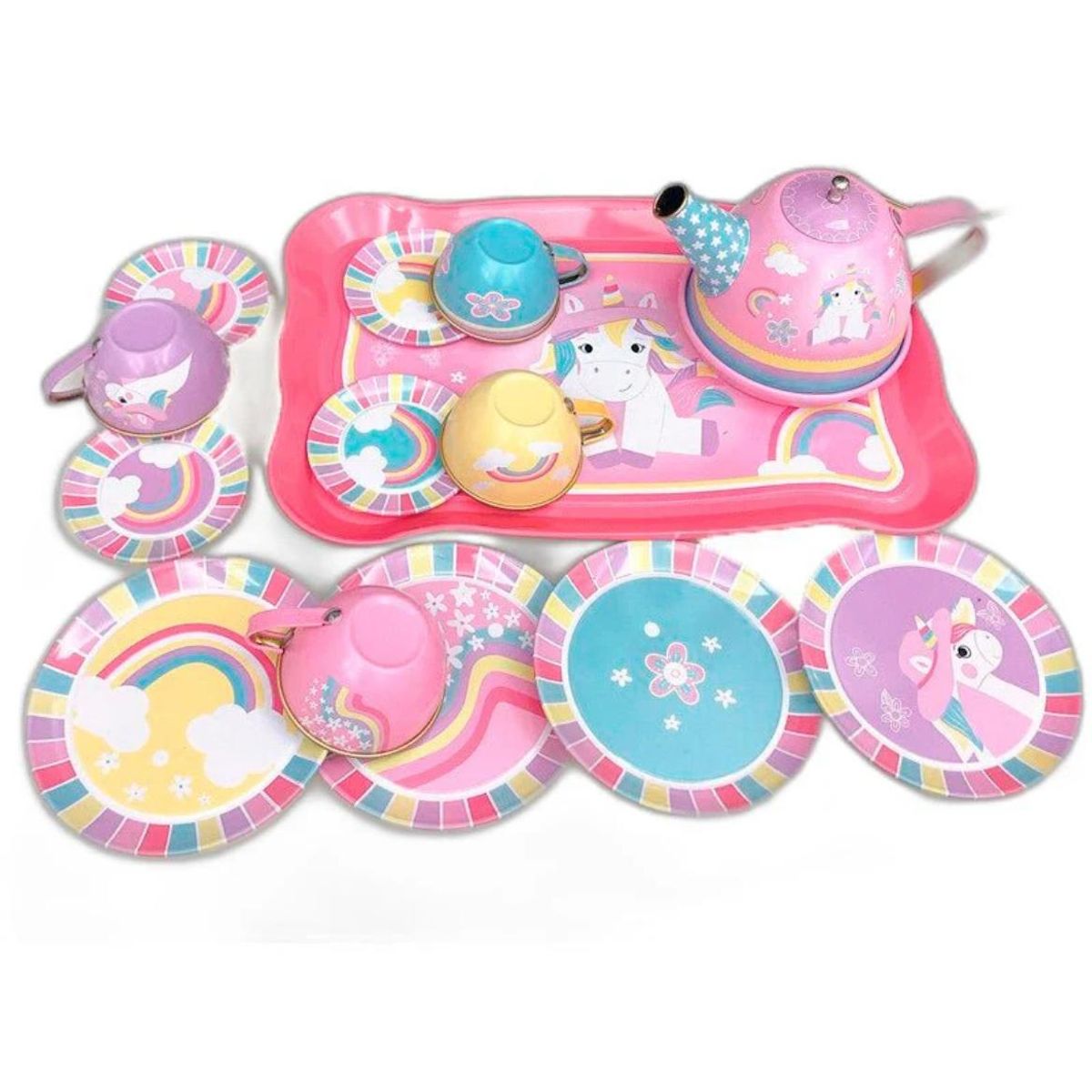 GENERICO - Set De Tacitas Unikawai 14pcs Con 16 Accesorios Juego De Té Para Niñas
