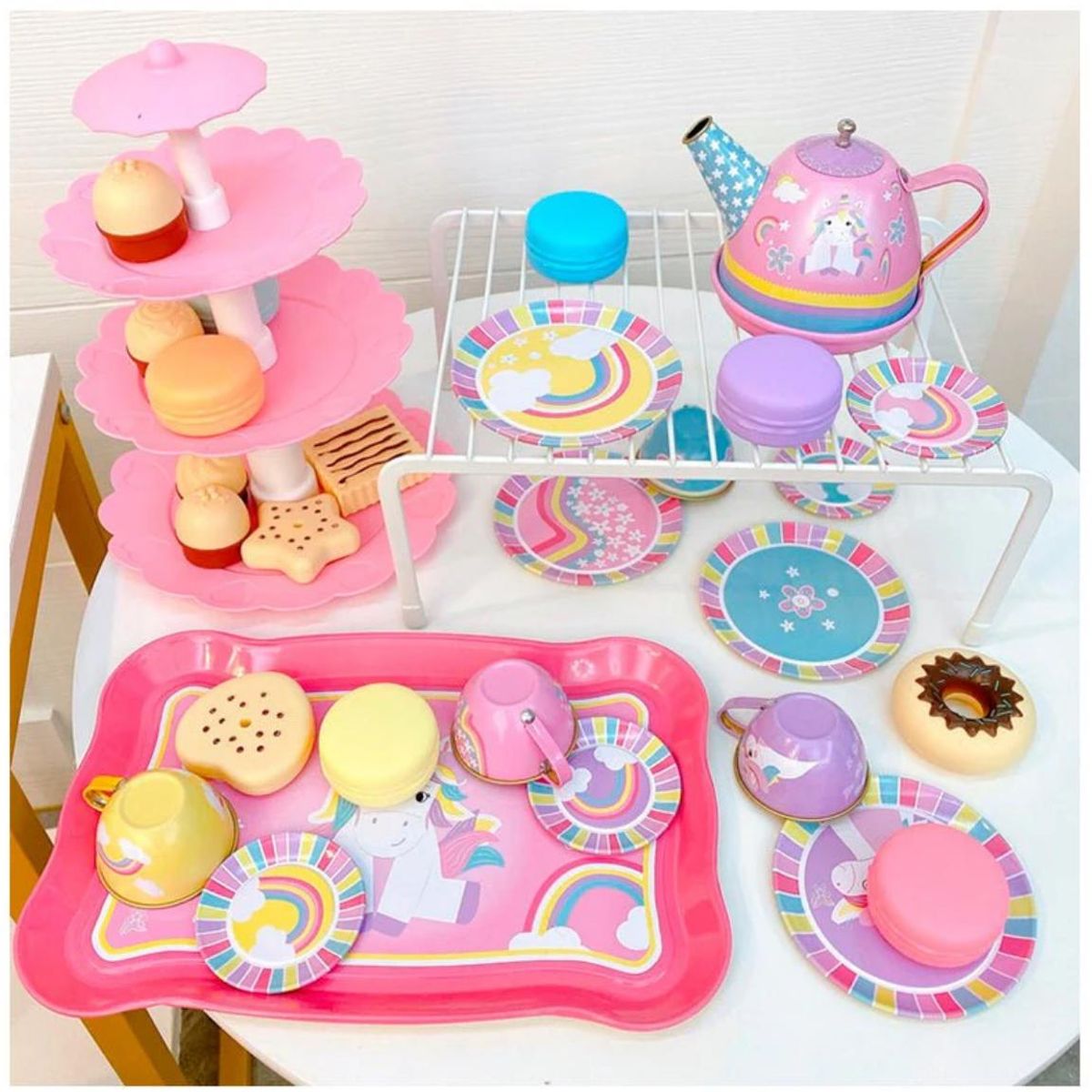 GENERICO - Set De Tacitas Unikawai 14pcs Con 16 Accesorios Juego De Té Para Niñas