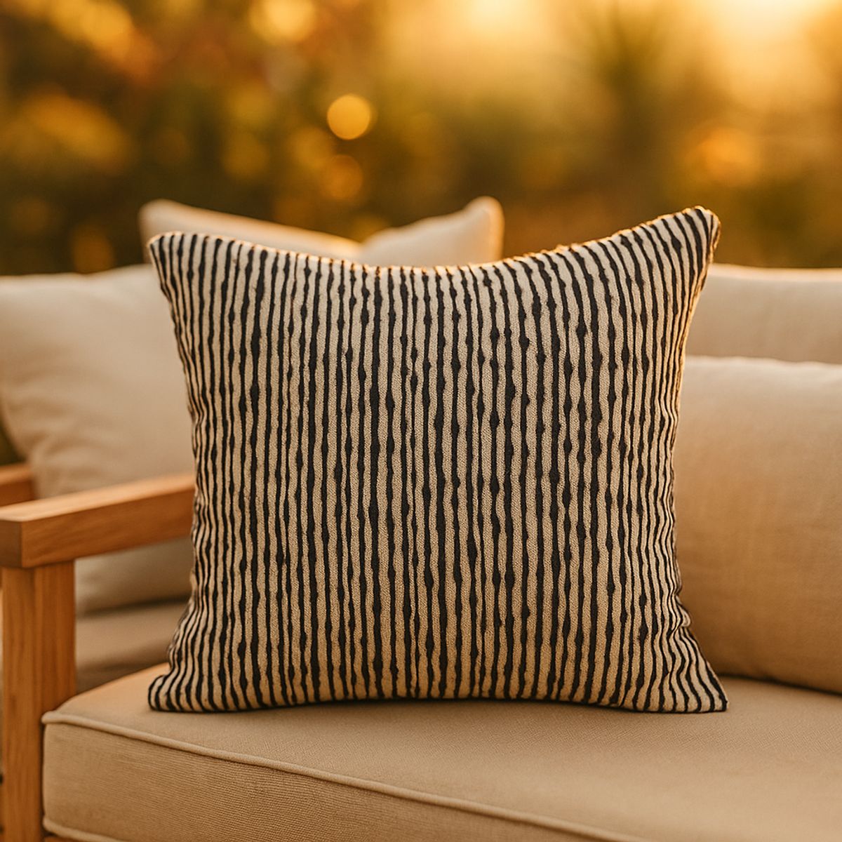 ARMONIA - Funda Negra Decorativa 45x45cm Estilo Chenille 785