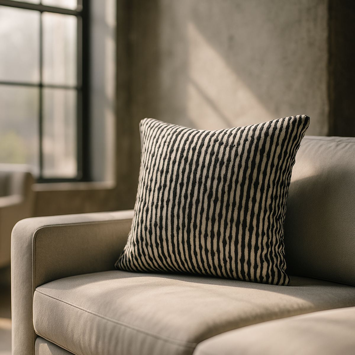 ARMONIA - Funda Estilo Chenille Negra 45x45cm Decorativa 785