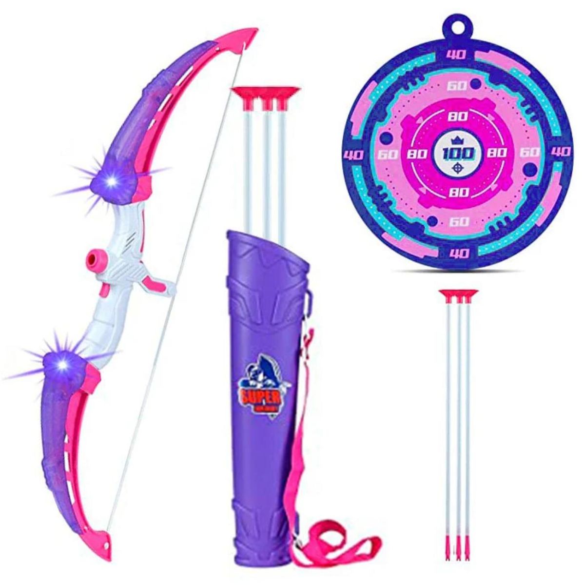 GENERICO - Set Arco Y Flecha Juegos Niña 64 Cm. Juguetes Diversión