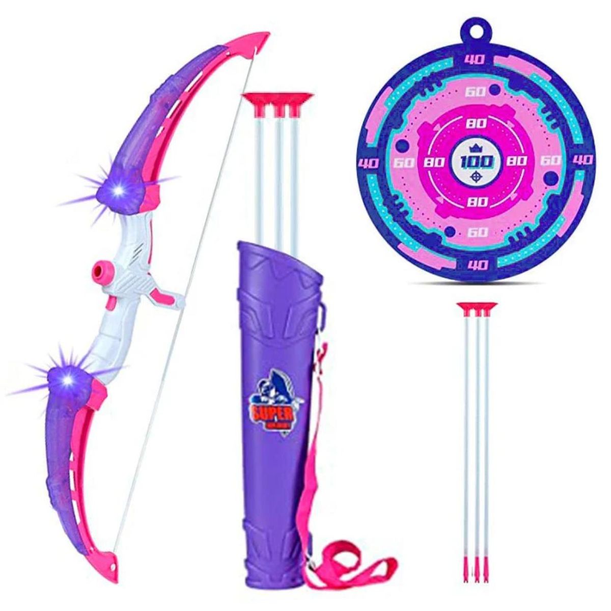 GENERICO - Set Arco Y Flecha Juegos Niña 64 Cm. Juguetes Diversión