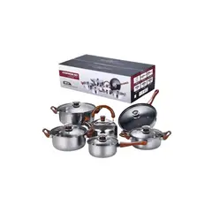 GENERICO - Juego De Batería Olla 12 Piezas Acero Inoxidable