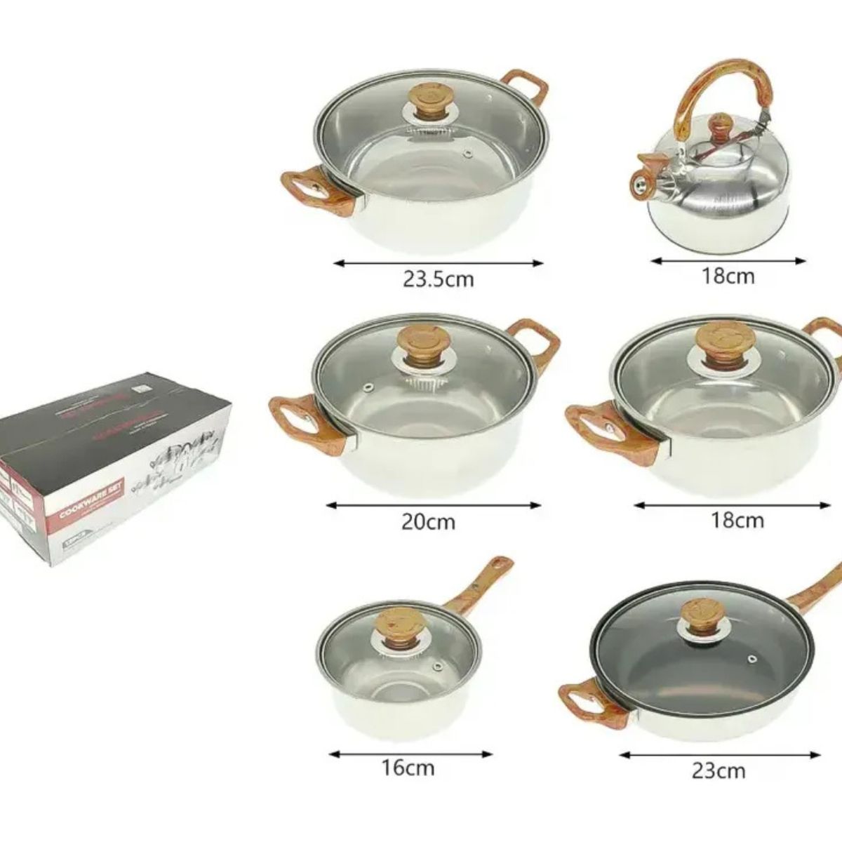 GENERICO - Juego De Batería Olla 12 Piezas Acero Inoxidable