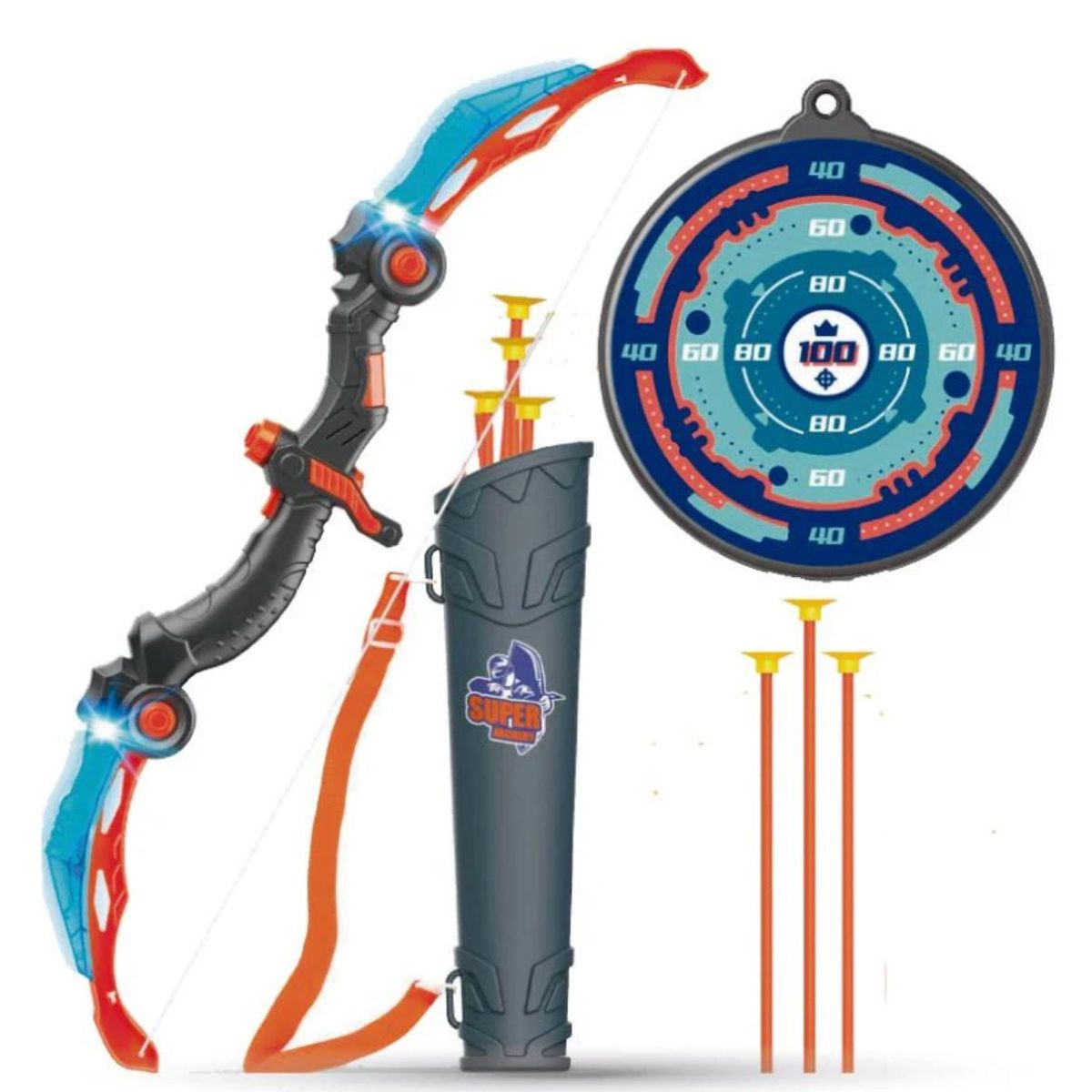 GENERICO - Set Arco Y Flecha Juegos Niño 64 Cm. Juguetes Diversión
