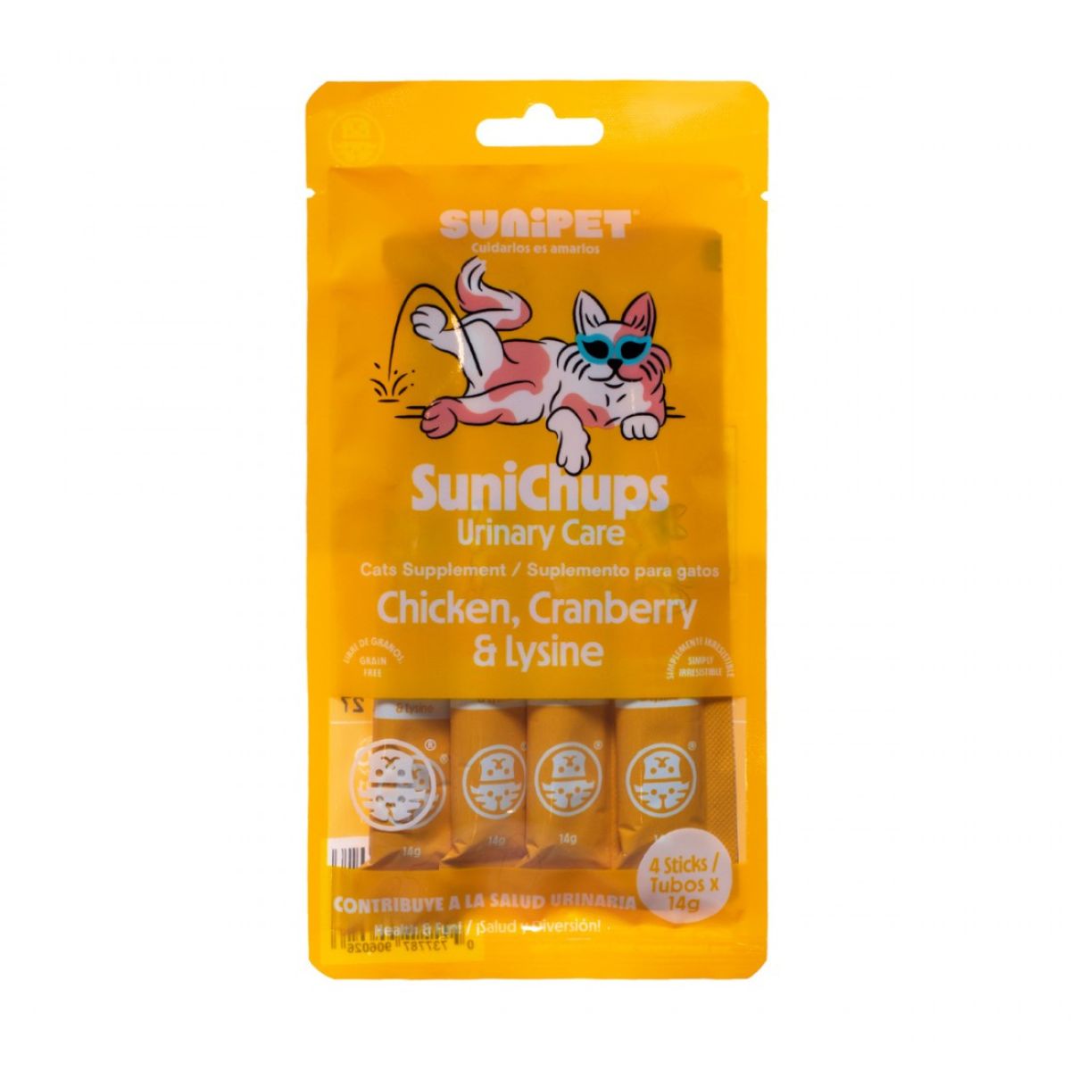 SUNIPET - Snack Sunichups Cuidado Urinario Para Gatos 56gr 4 sticks