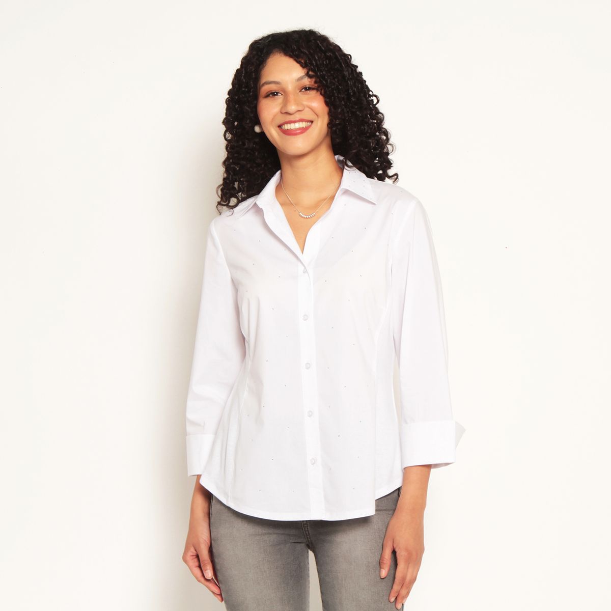 WADOS - BLUSA MANGA 34 ABOTONADA EN DELANTERO Y APLICACION EN STRASS