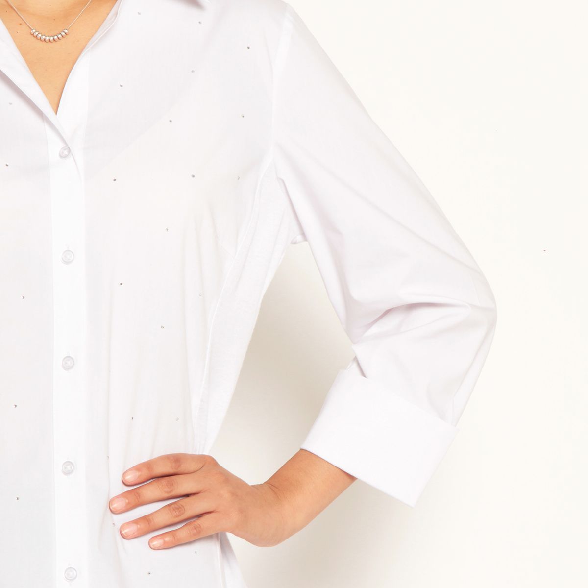 WADOS - BLUSA MANGA 34 ABOTONADA EN DELANTERO Y APLICACION EN STRASS