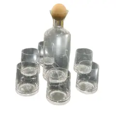 GENERICO - SET DE JARRA MAS 6 VASOS TRANSPARENTE