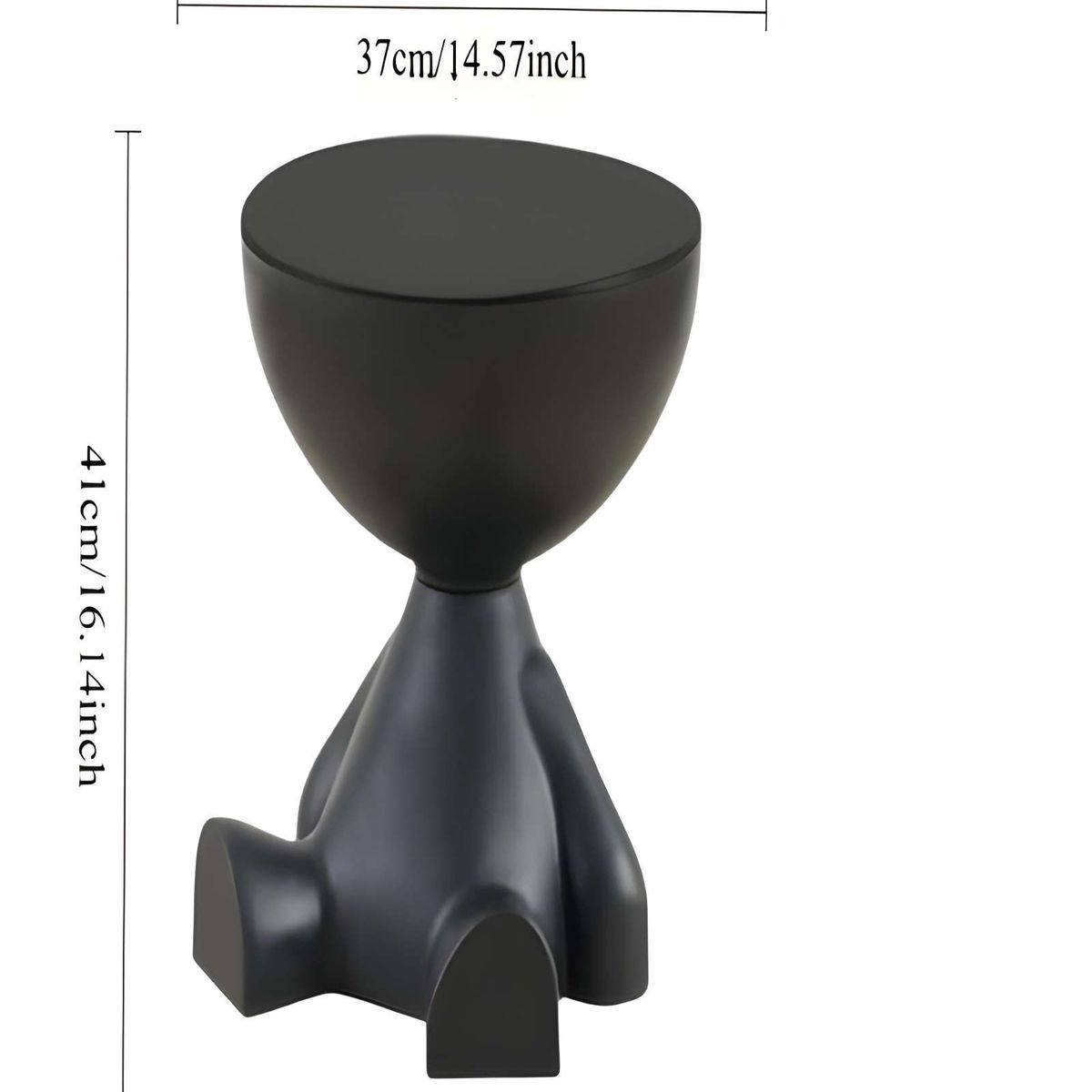 EL GUARDIÁN SENTADO MESA DE ARRIMO ESCULTURAL NEGRO, marca GENERICO - Foto 2