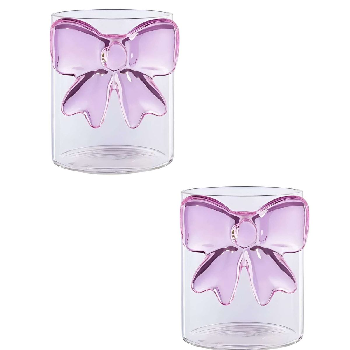 GENERICO - Set de 2 Vasos de Cristal con Lazo