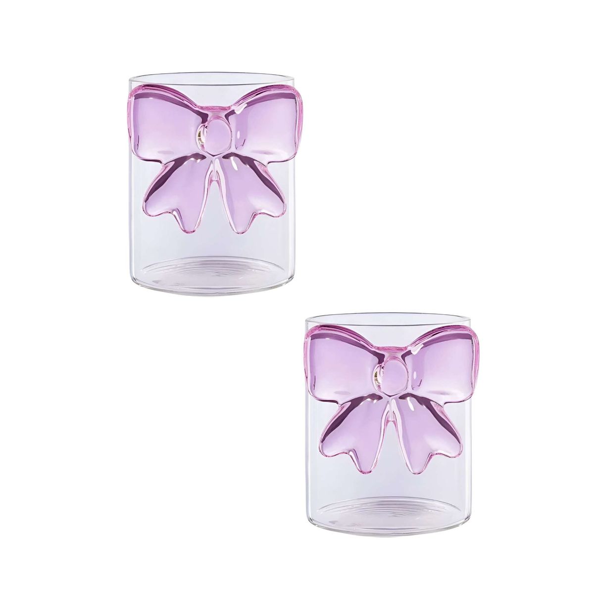 GENERICO - Set de 2 Vasos de Cristal con Lazo