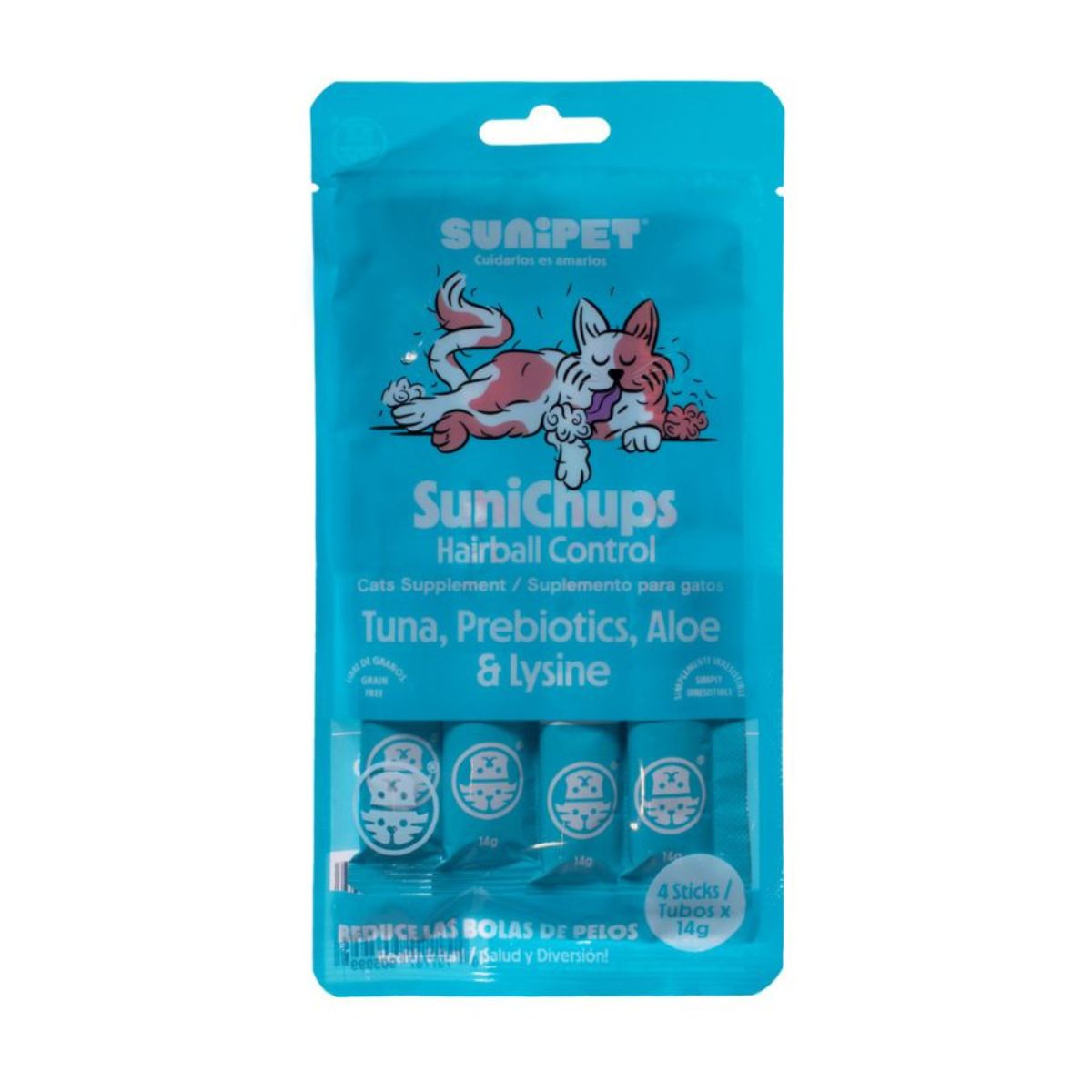 SUNIPET - Snack Sunichups Control Bolas de Pelo 56gr 4 sticks