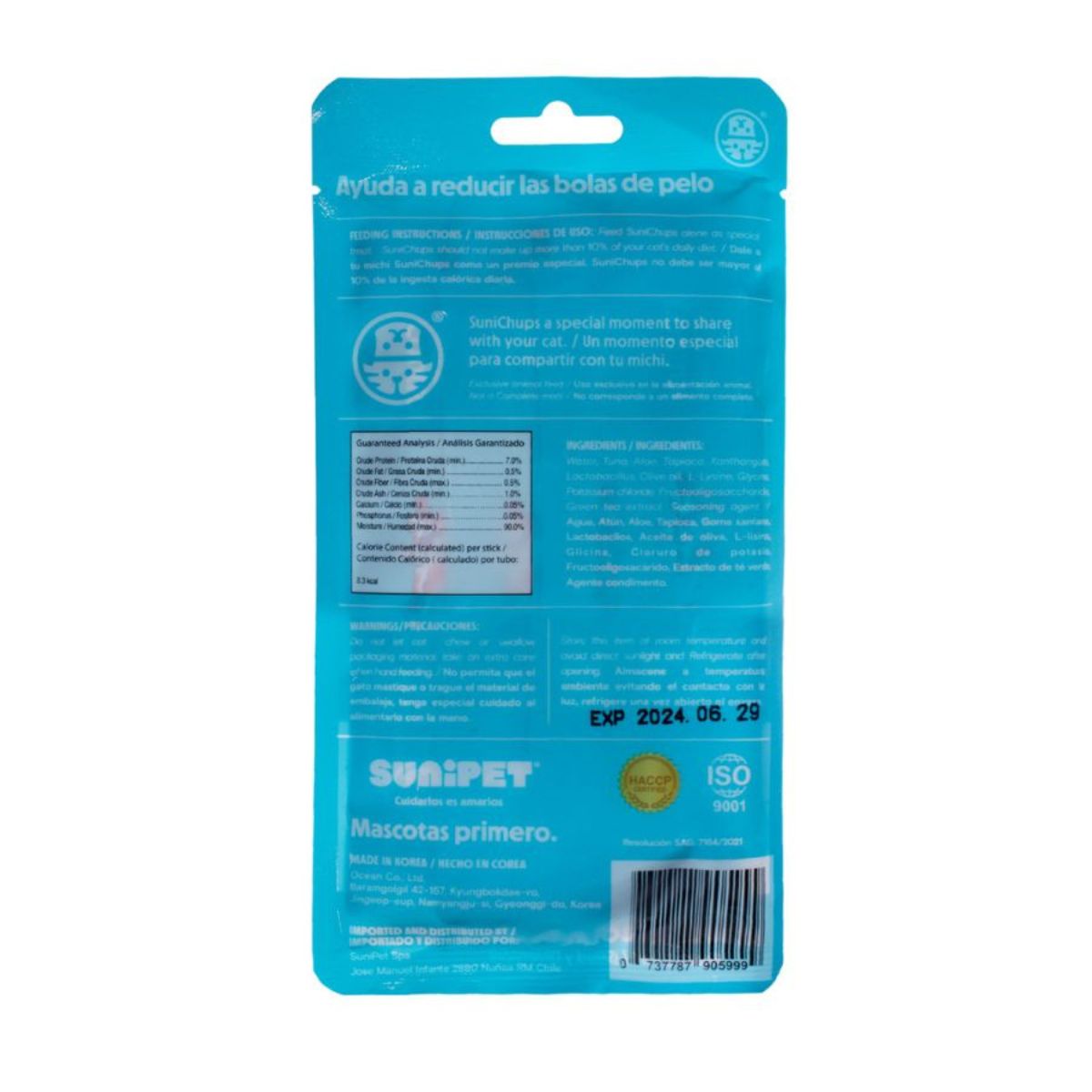 SUNIPET - Snack Sunichups Control Bolas de Pelo 56gr 4 sticks