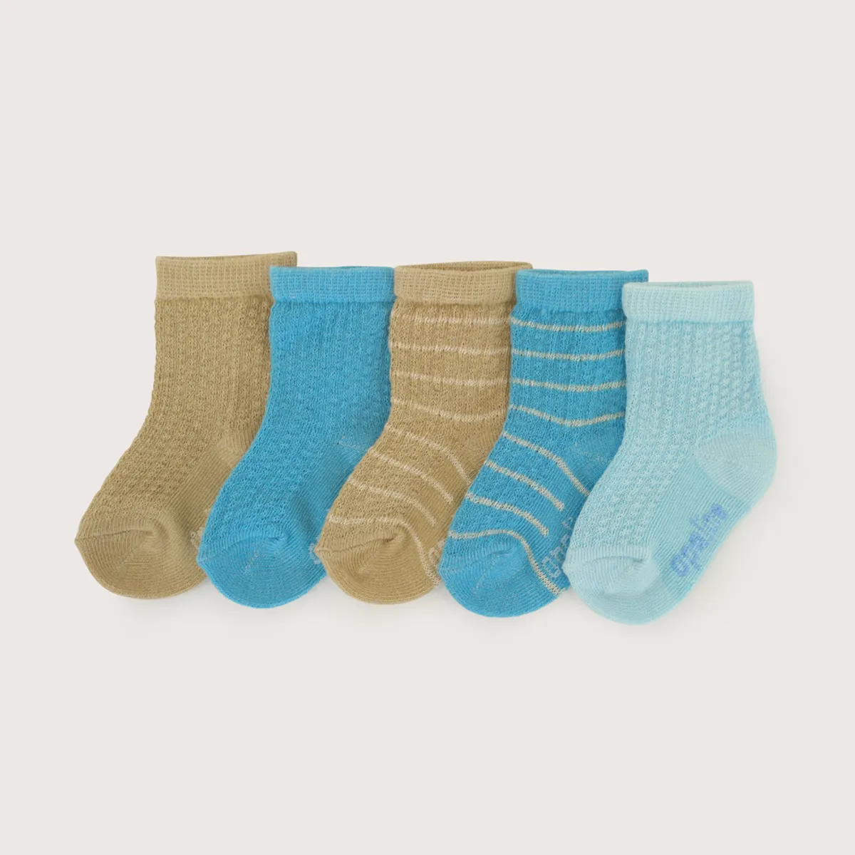 OPALINE - Pack De 5 Calcetines Celeste De Bebe