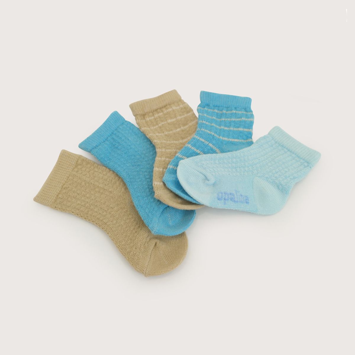 OPALINE - Pack De 5 Calcetines Celeste De Bebe