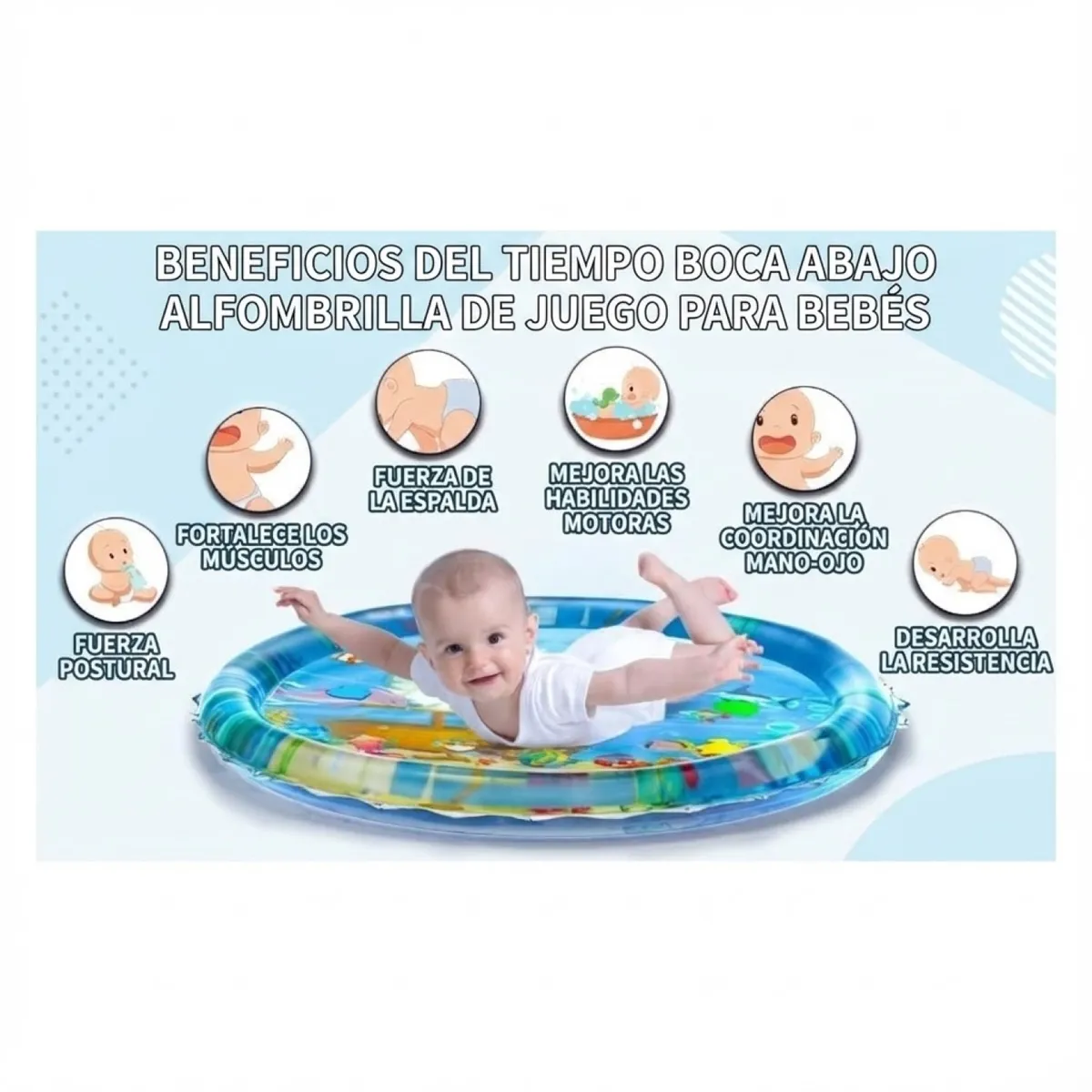 DBLUE - Alfombra De Agua Sensorial Bebé Diseño Marino DBG1451