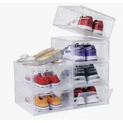 OKAY - Pack 2 Cajas Almacenamiento Premium Zapato Apilable Acrílica