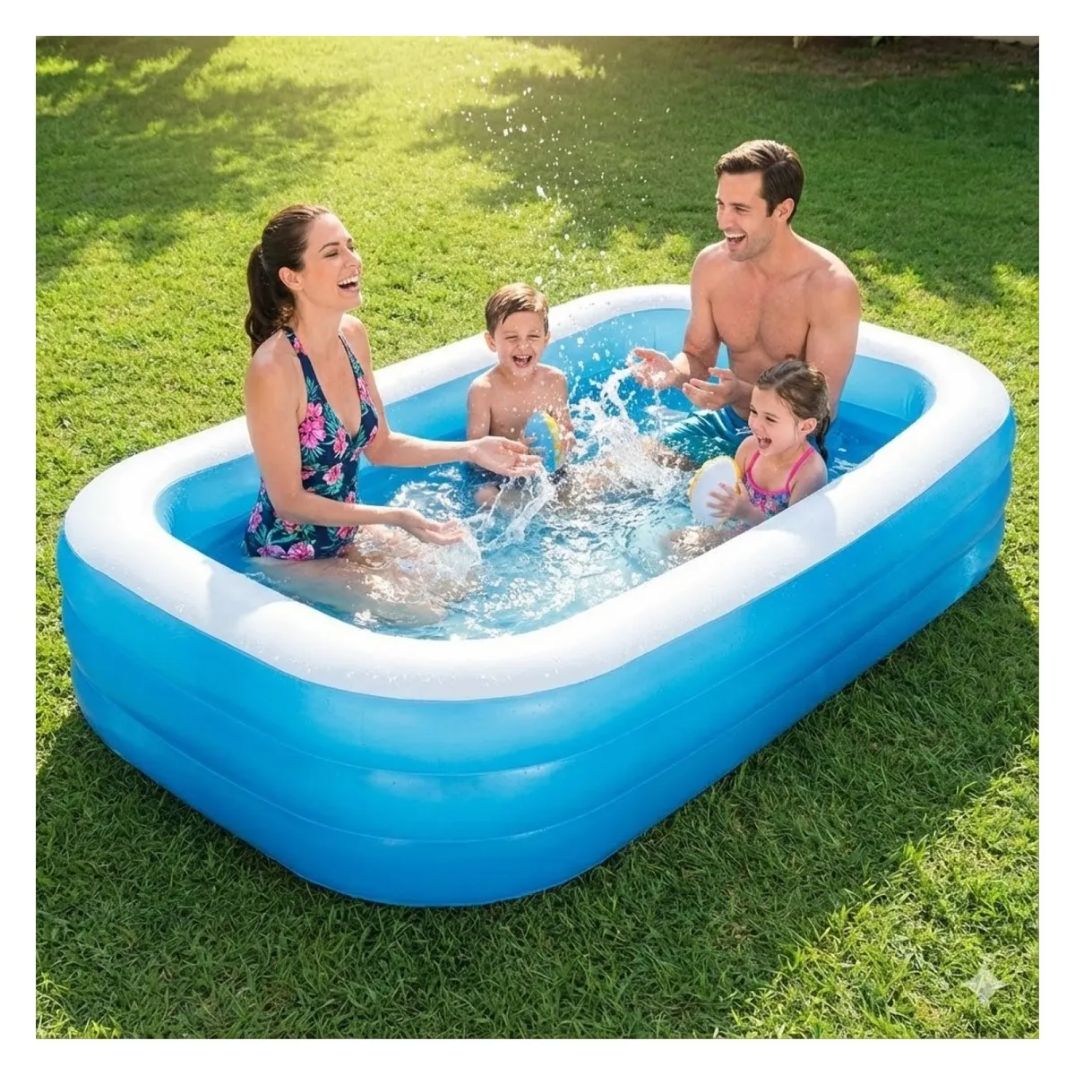 DBLUE - Piscina Inflable Rectangular 185cm DBG1724 Dblue