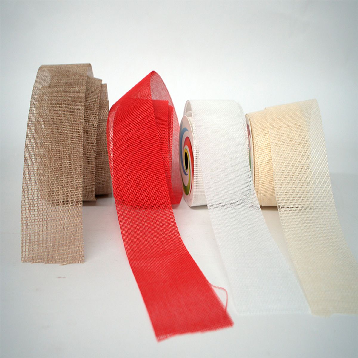 WAKESHOME - Pack 12 Mallas Navidad Cinta Decorativa De árbol 6,3cm*2,7mts Multicolor Geométrico