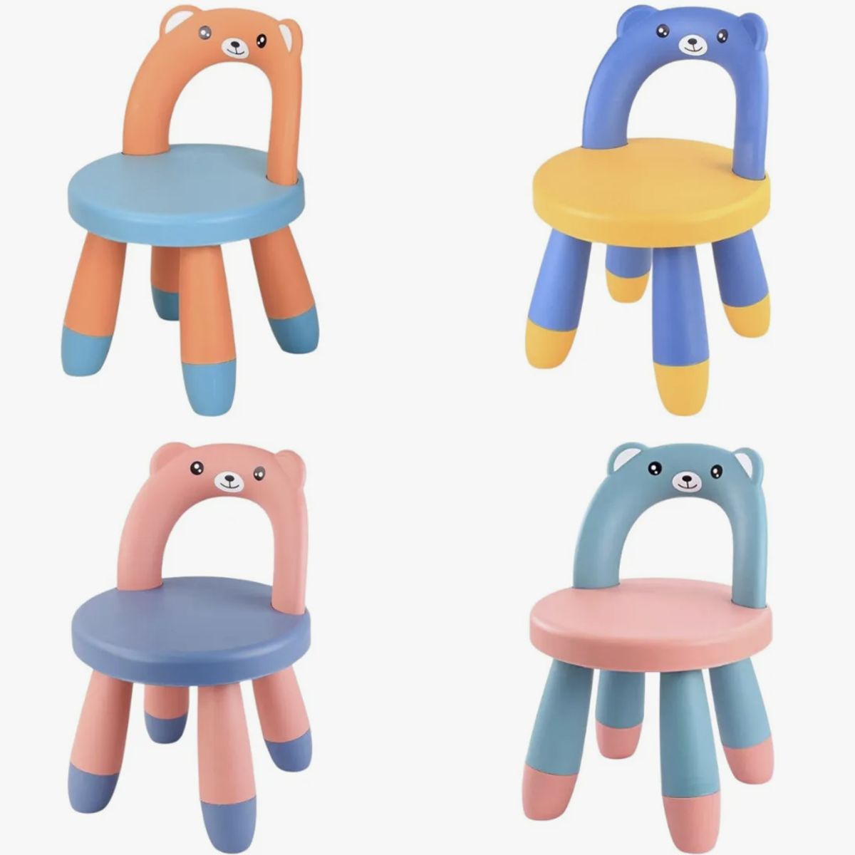 OKAY - Silla Taburete Colorida Antideslizante Diseño Oso Niños