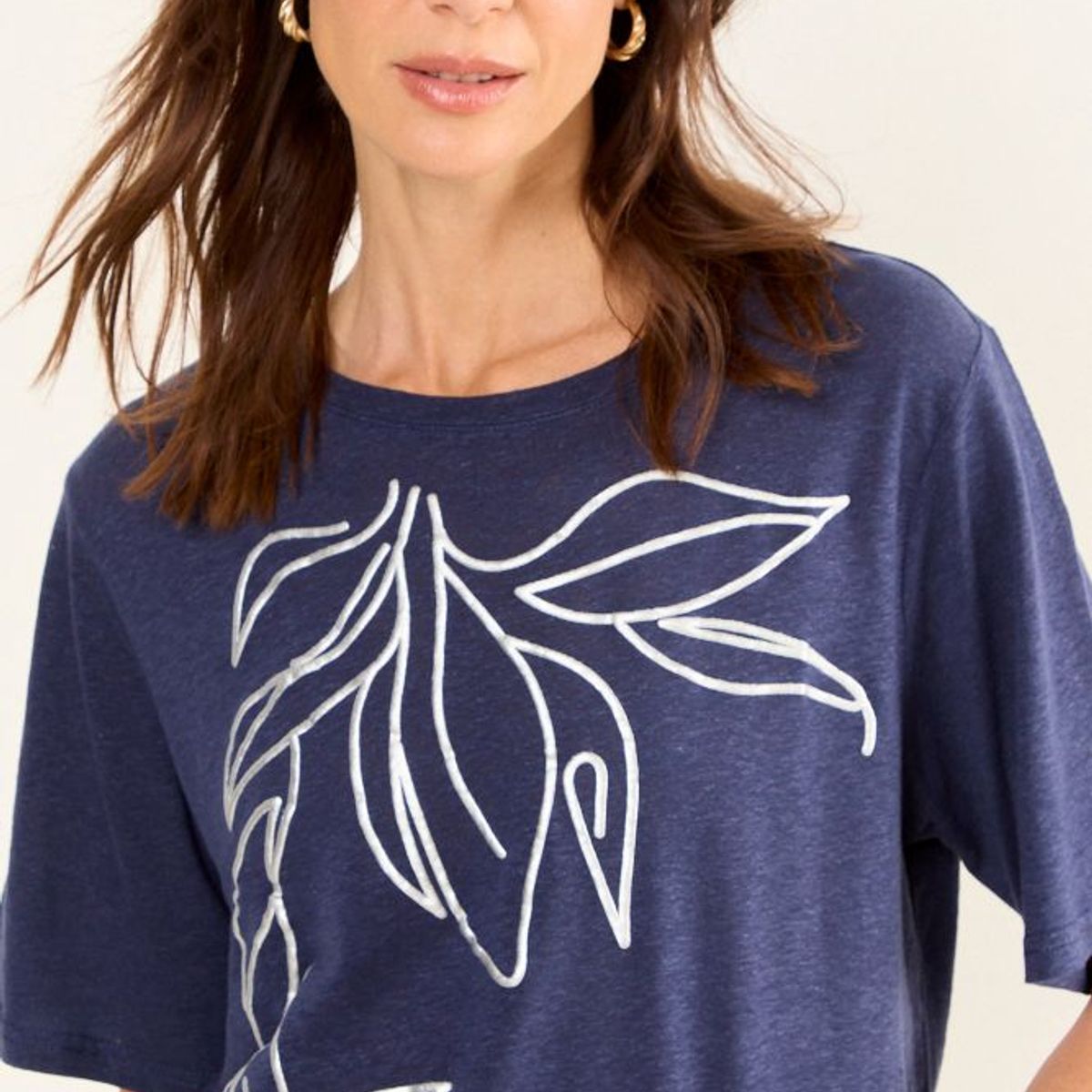 MA GRIFFE - Polera Estampada Mujer Azul Magriffe