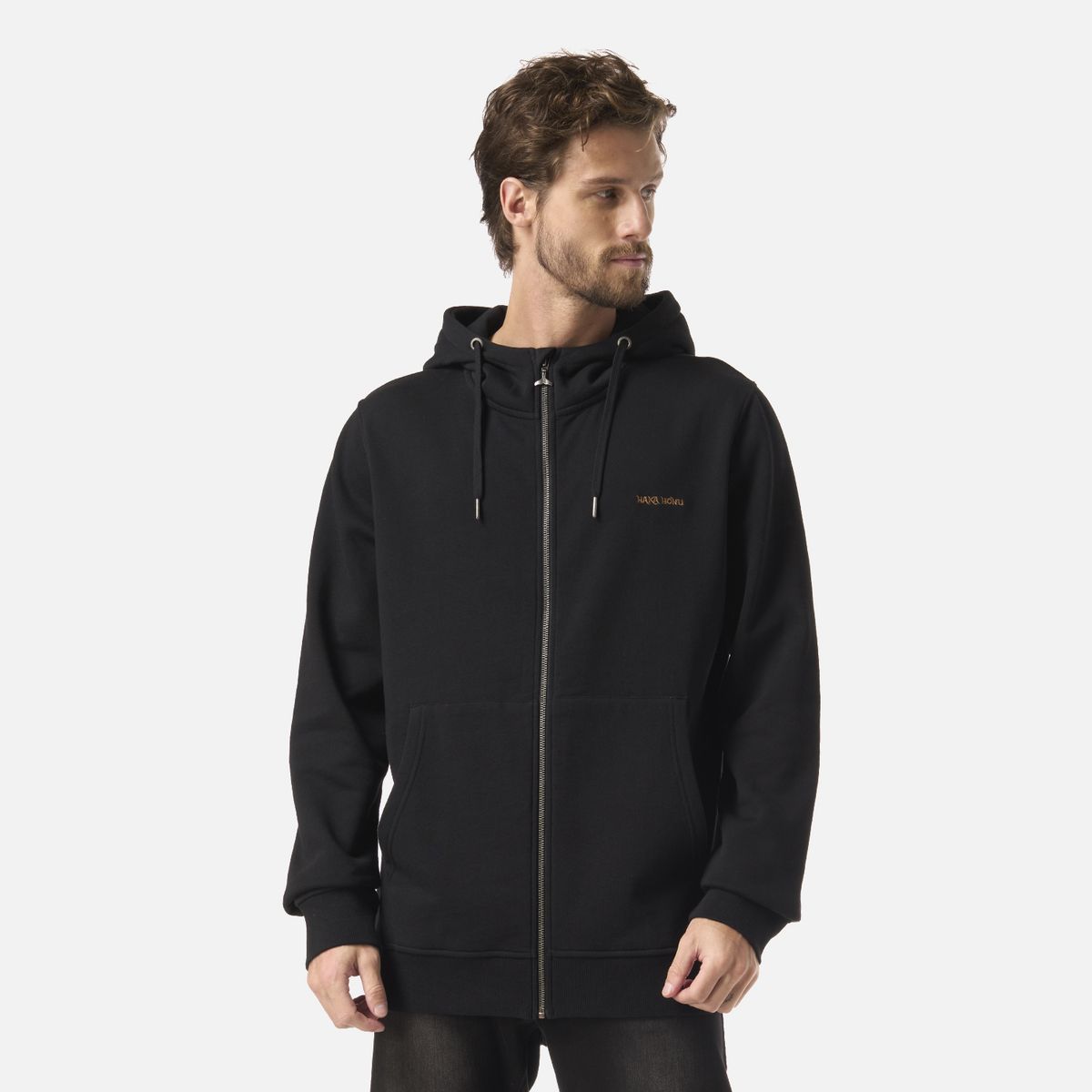 HAKA HONU - Polerón Hombre Ninja Negro Haka Honu