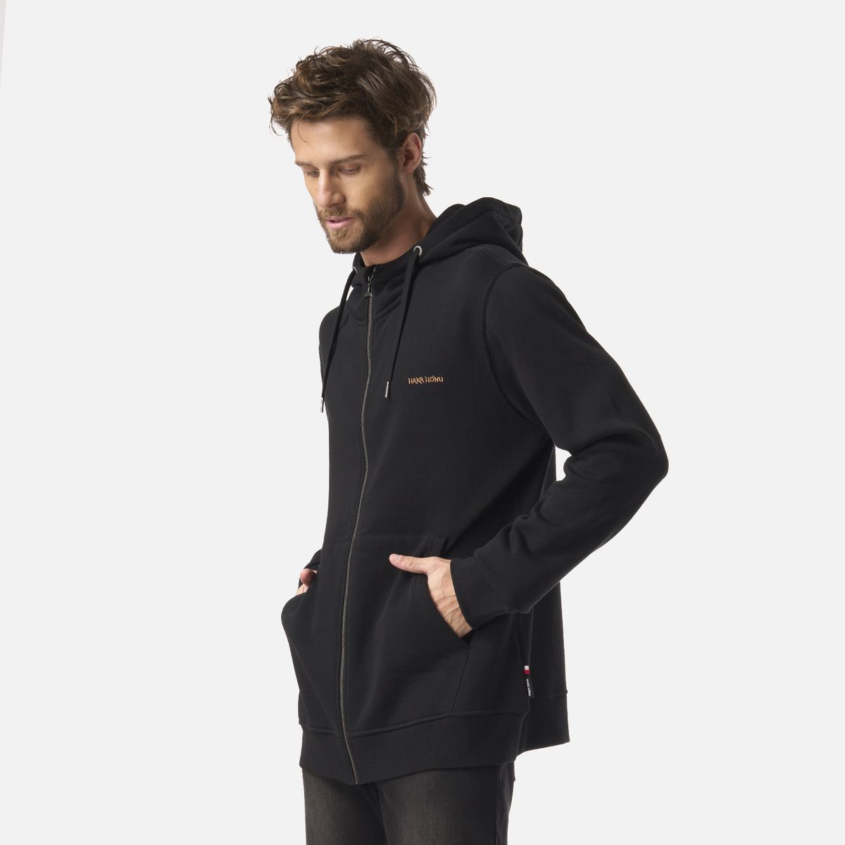 HAKA HONU - Polerón Hombre Ninja Negro Haka Honu