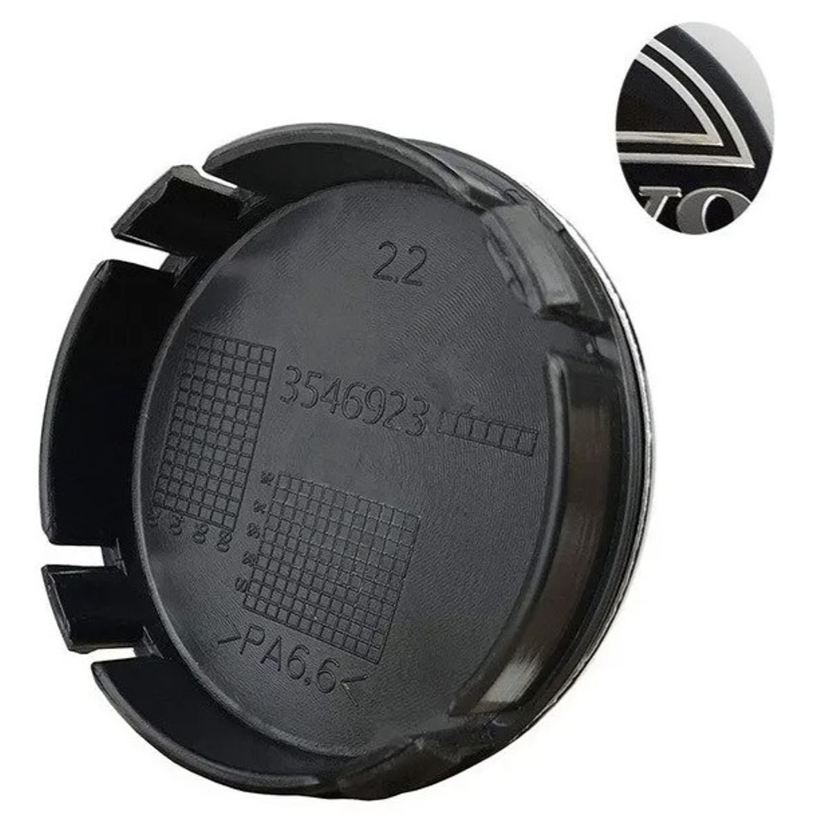 GENERICO - 1 Tapa Centro Llanta para Volvo 64mm Plateado Negro