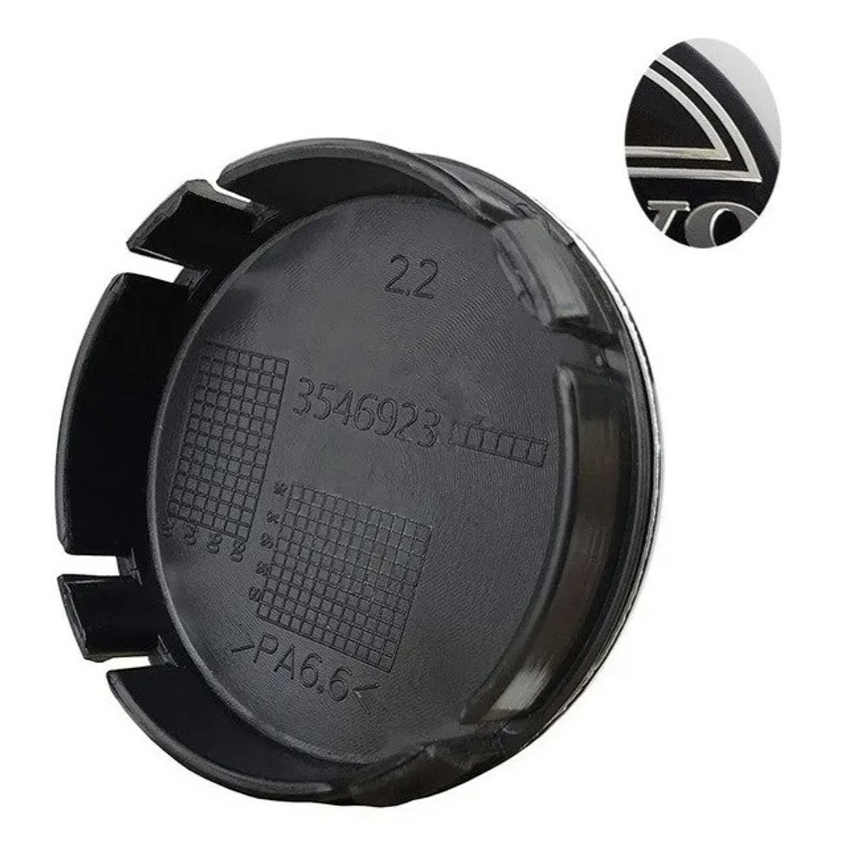 GENERICO - 1 Tapa Centro Llanta para Volvo 64mm Plateado Negro