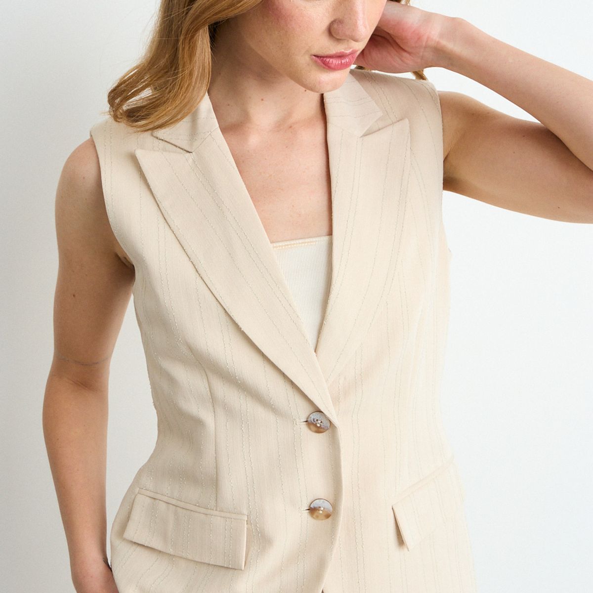 IO - Blazer Liso Mujer Beige Io