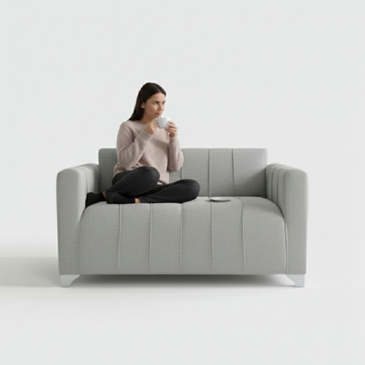 IVI HOME - Sofá 2 cuerpos Mikono Silver