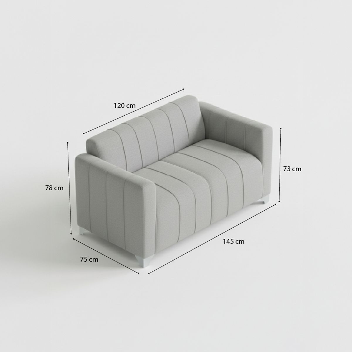 IVI HOME - Sofá 2 cuerpos Mikono Silver