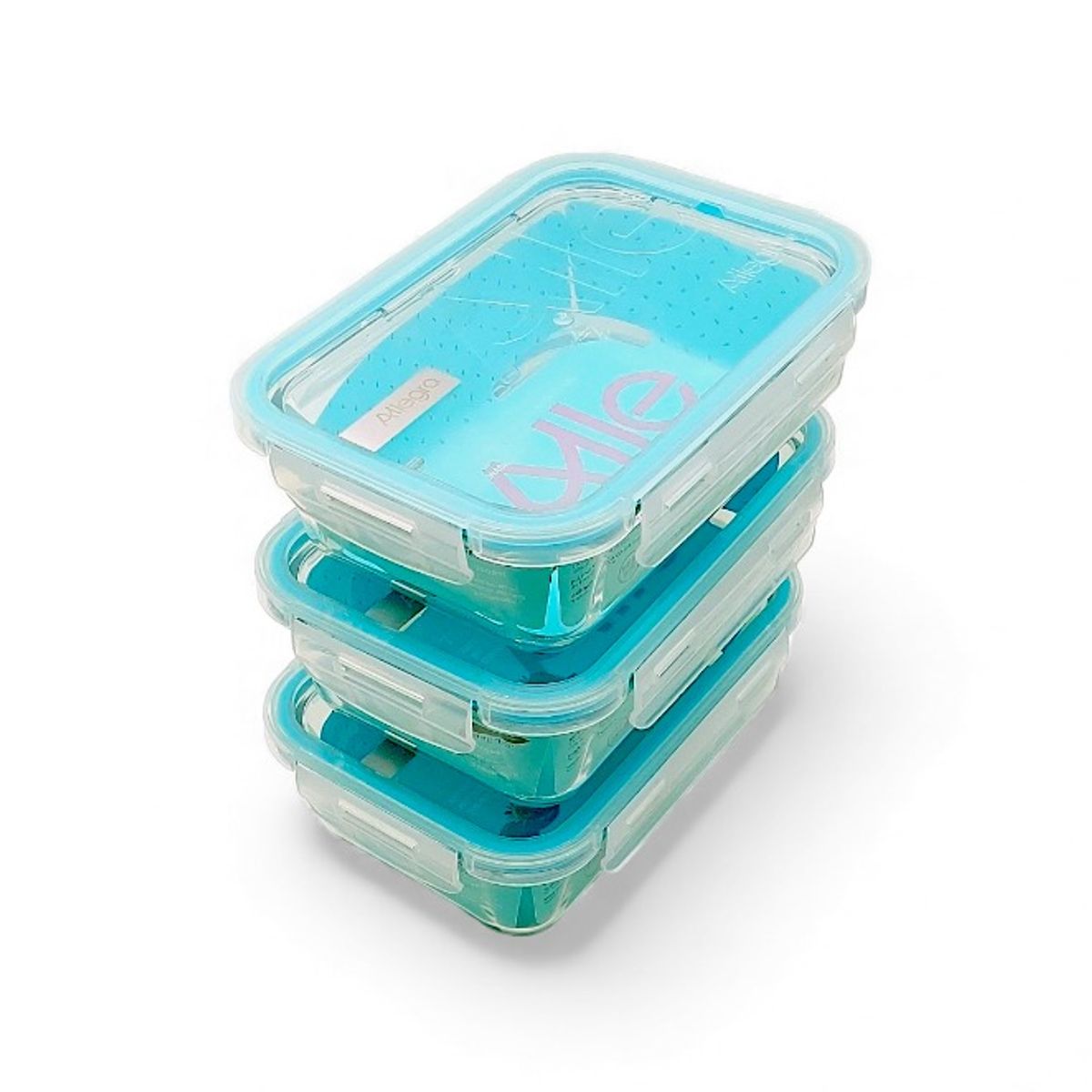 ALLEGRA - Pack 3 Herméticos De Vidrio De 1000 Ml Allegra