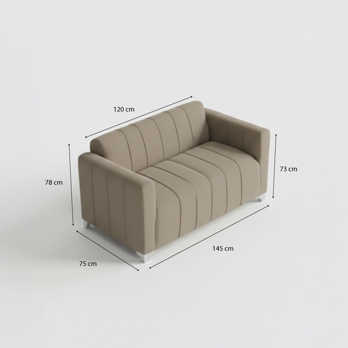 IVI HOME - Sofá 2 cuerpos Mikono Beige