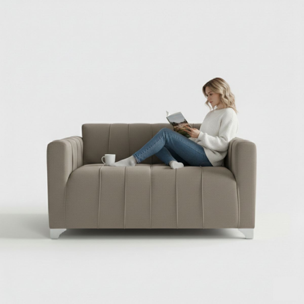 IVI HOME - Sofá 2 cuerpos Mikono Beige