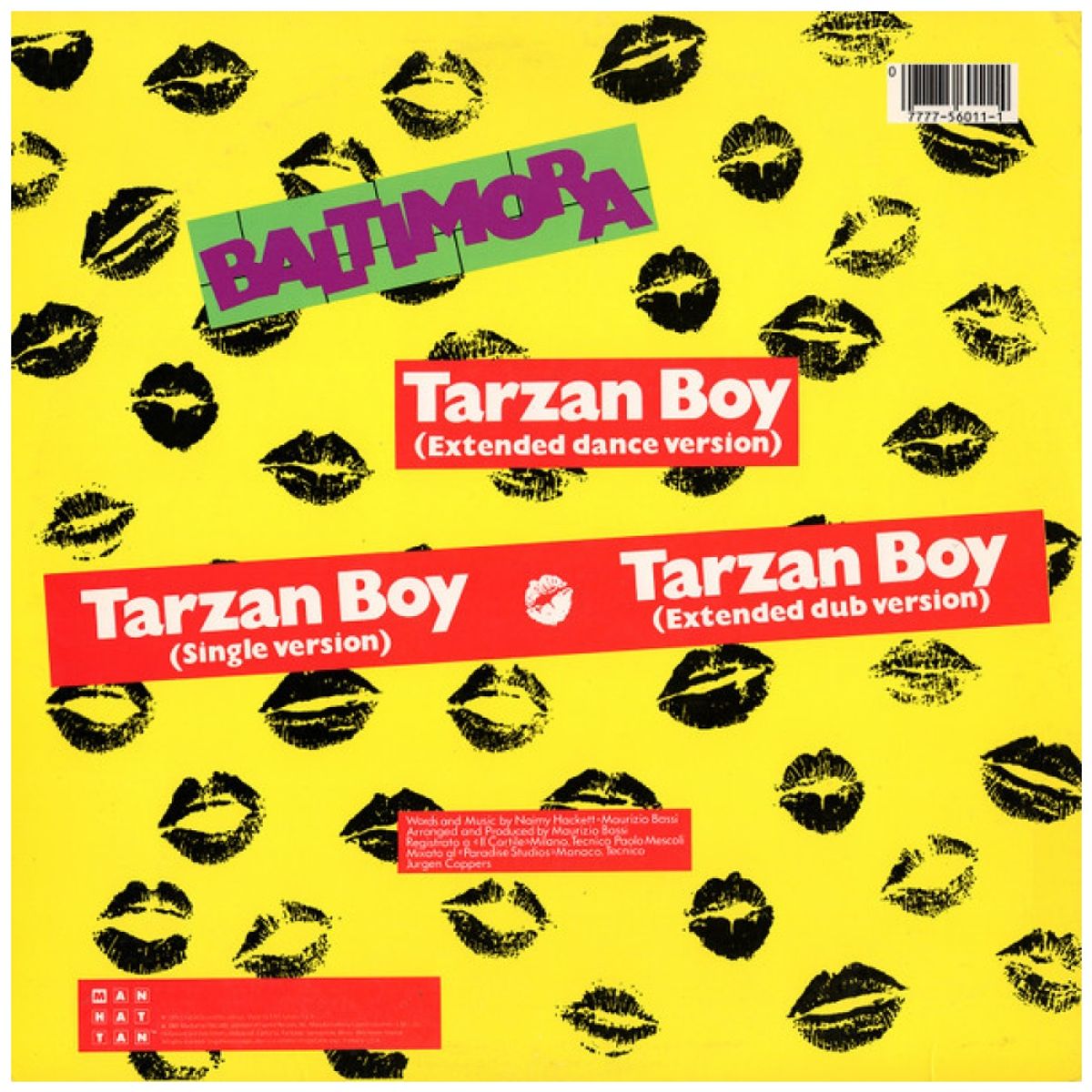 HITWAY MUSIC - BALTIMORA - TARZAN BOY PROMO COPY - 12 MAXI SINGLE VINILO USADO