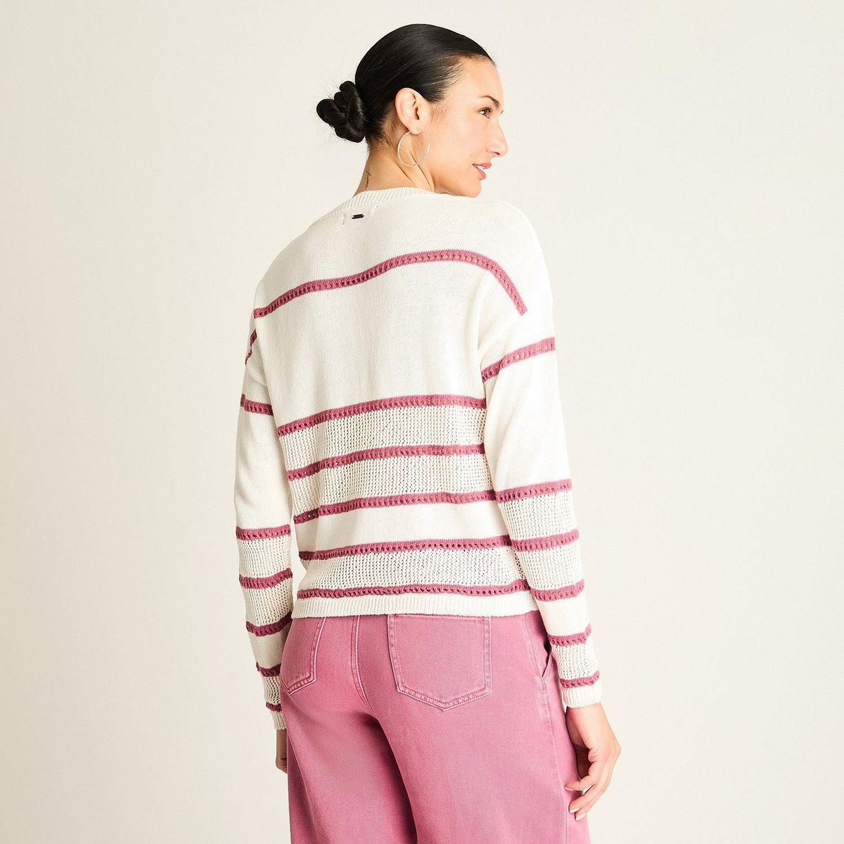 ACUARELA - Sweater Crudo Manga Larga
