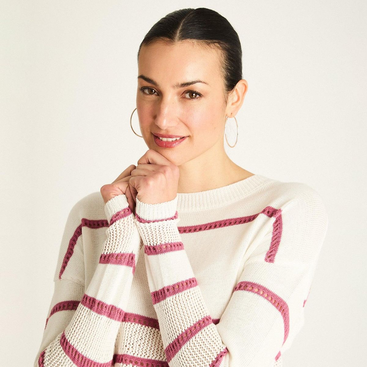 ACUARELA - Sweater Manga Larga Mujer Crudo