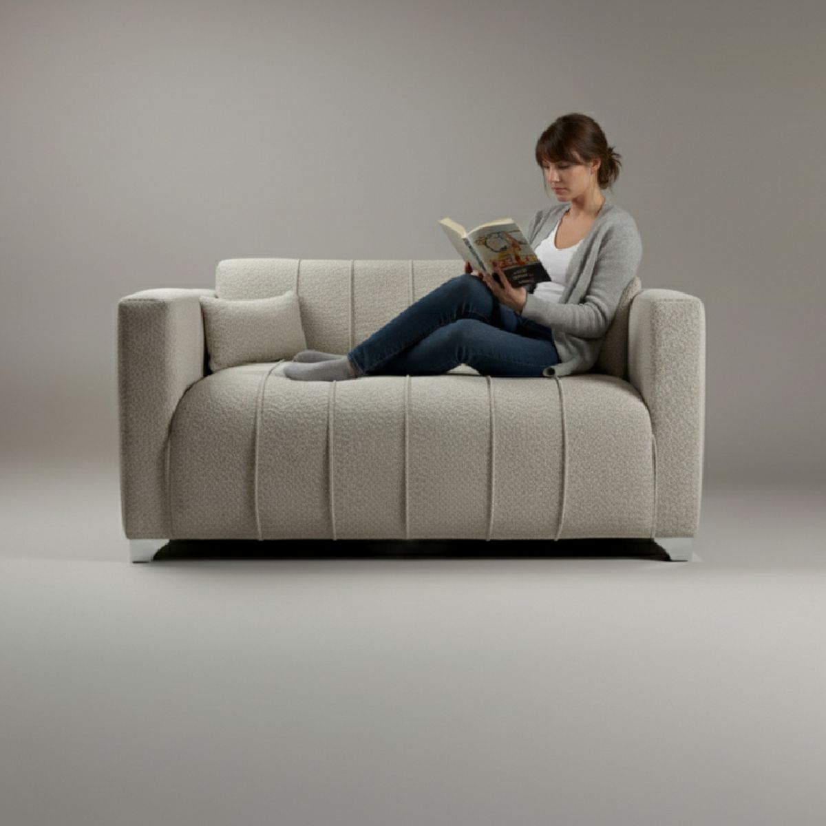 IVI HOME - Sofá 2 cuerpos Mikono Blanc